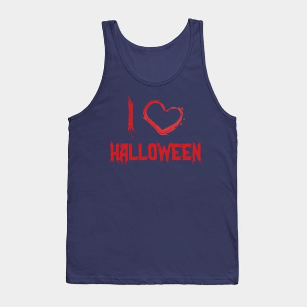 I Love Halloween Bloody Heart Of Halloween Tank Top by klimentina